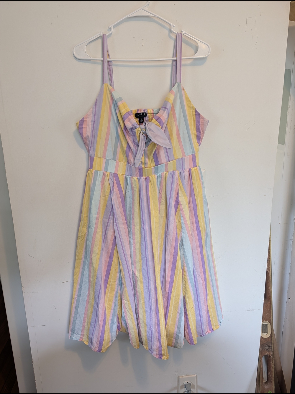 Torrid Mini Tie-Front Skater Dress- Pink, Yellow, Purple, Mint. Size 0.